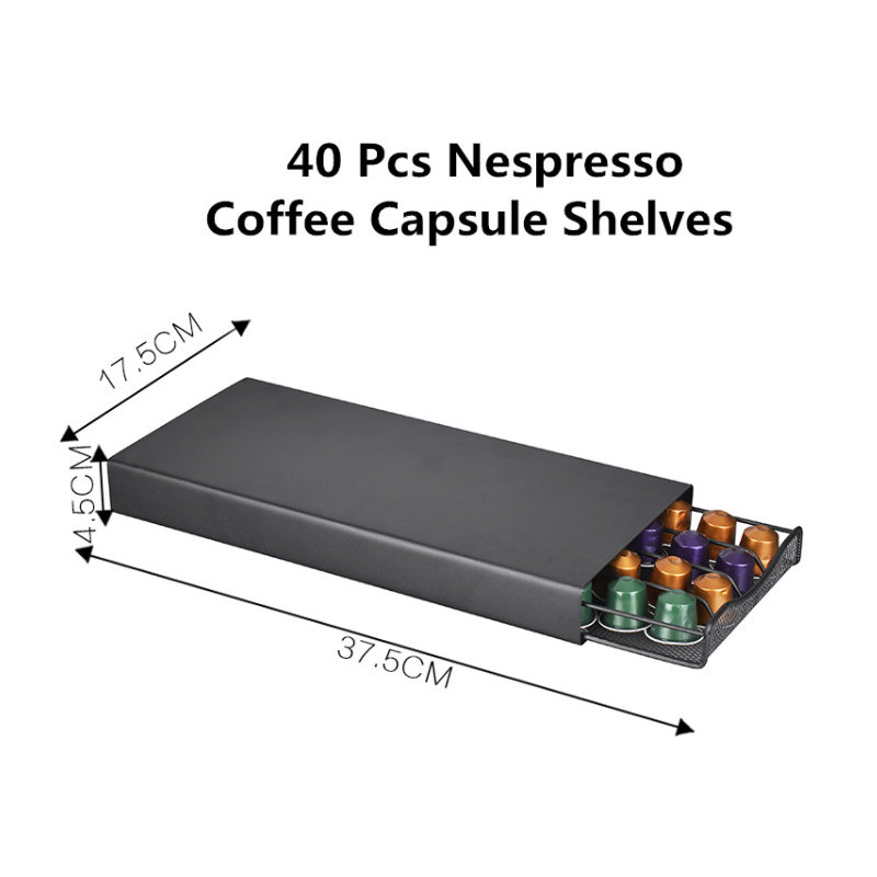 TMJ PP-584 Metal Chrome 40 Pod Nespresso Coffee Capsula Holder pentru standul de afișare în bucătărie